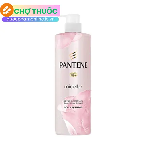 Dầu gội Pantene Micellar thanh lọc & dưỡng ẩm (Màu hồng)