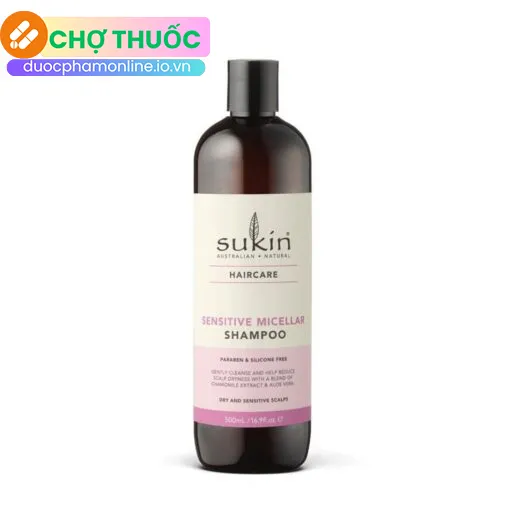 Dầu gội Sukin Sensitive Micellar (nhãn hồng)