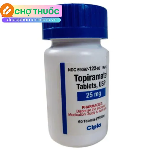 Topiramate 25mg Cipla (60 viên)